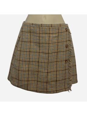 Gianni Bini Girls Tan/Blue Mini Wrap Skirt  Sz 14